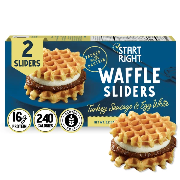 Start Right Turkey Sausage & Egg White, Waffle Sliders