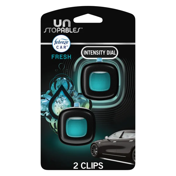 Febreze Unstopables Car Odor-Eliminating Car Freshener Vent Clip Fresh Scent