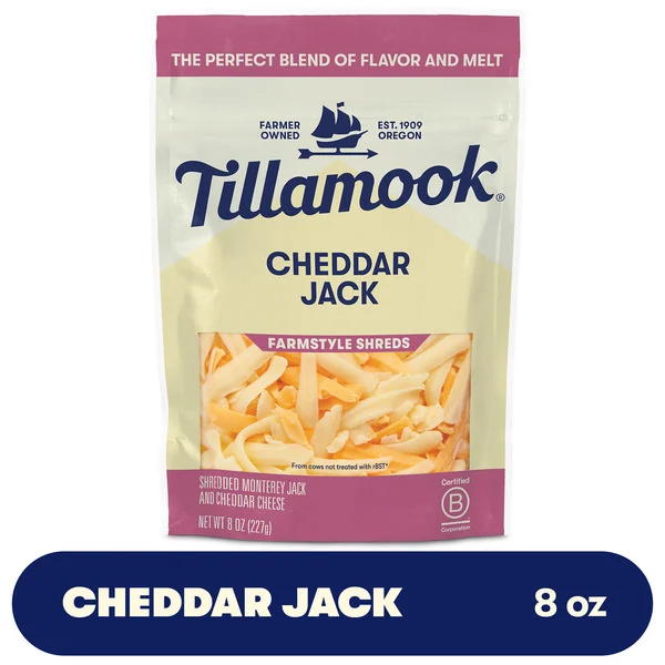 Tillamook Farmstyle Cheddar Jack Cheese Blend Shredded Cheese, 8oz