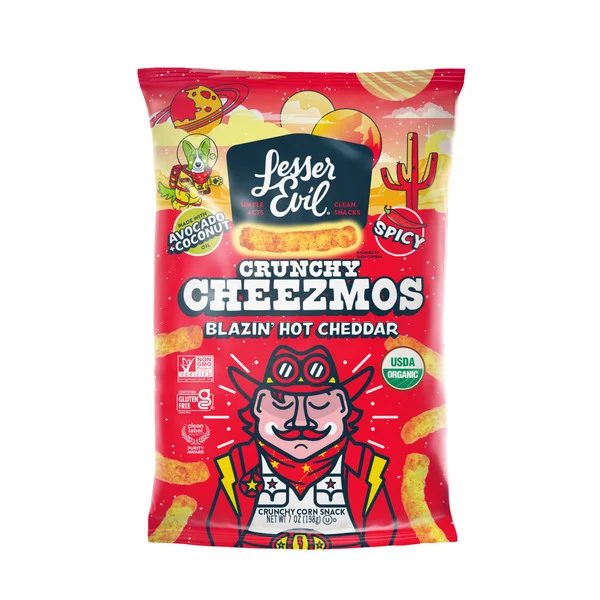 LesserEvil Cheezmos Blazin' Hot Cheddar