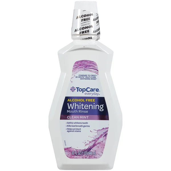 TopCare Alcohol Free Whitening Mouth Rinse, Clean Mint