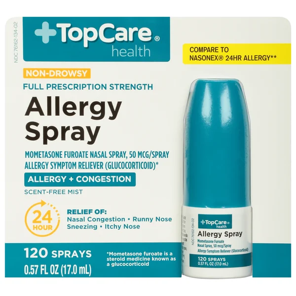 TopCare Allergy Spray, Non-Drowsy, Full Prescription Strength, 50 mcg