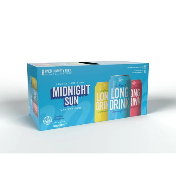 The Long Drink Midnight Sun Variety Pack 4 Traditional 11, 2 Each Pineapple 10 & Cranberry 11