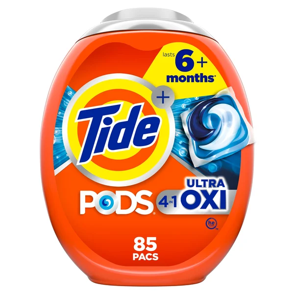 Tide PODS Liquid Laundry Detergent Pacs, 4-in-1 Ultra Oxi