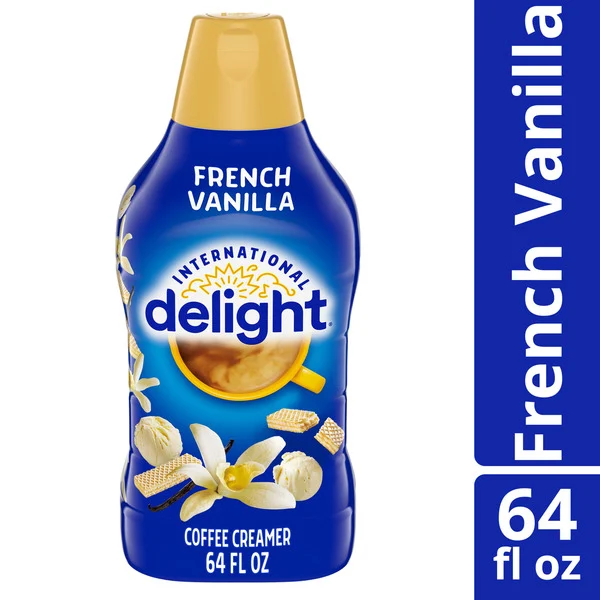 International Delight French Vanilla Coffee Creamer, Refrigerated Flavored Creamer, Lactose Free and Gluten Free, 64 fl oz Bottle