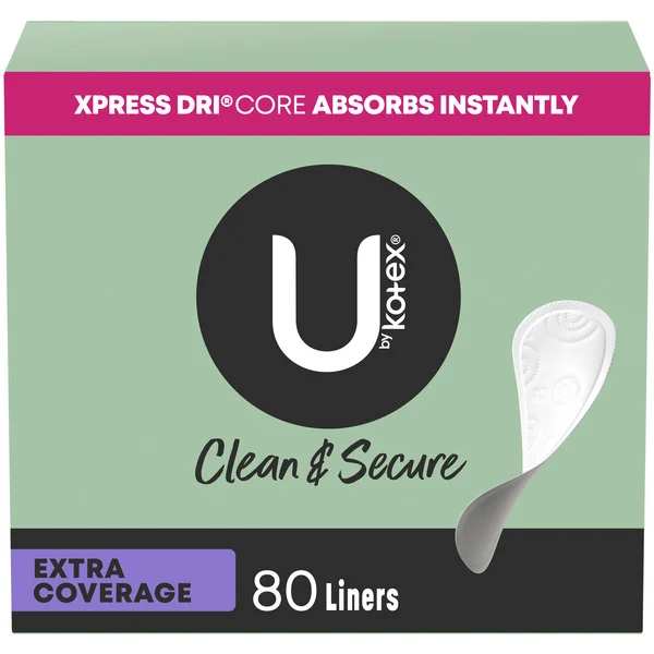 Kotex Clean & Secure Panty Liners, Light Absorbency, Extra Coverage