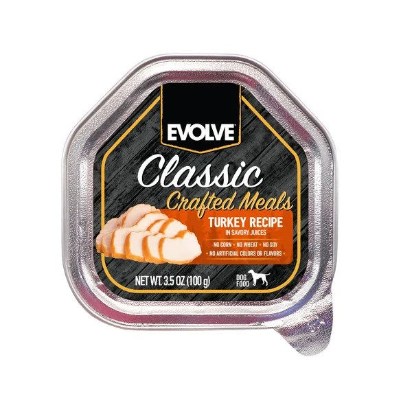 EVOLVE Classic Crafted Meals with Turkey, Wet Dog Food