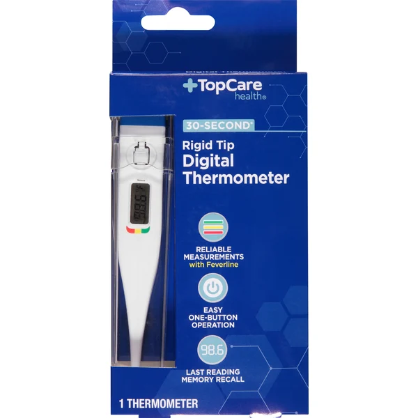 TopCare Thermometer, Digital, Rigid Tip, 30-Second