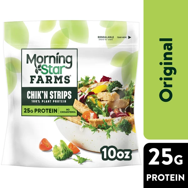 Morning Star Farms Meal Starters Original Plant Based Chik'n Strips, Vegan Chicken, 10 oz