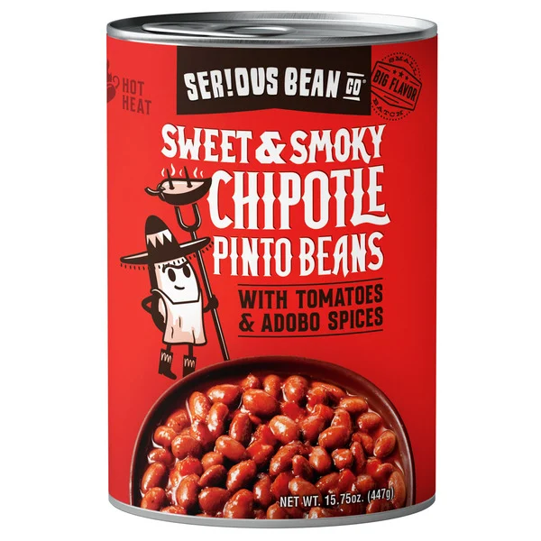 SERIOUS Bean Co Sweet & Smoky Chipotle Pinto Beans, Fully Cooked