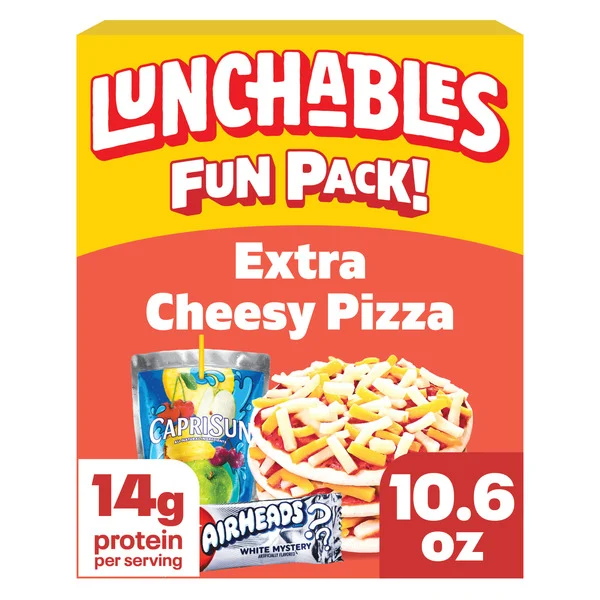 Lunchables Extra Cheesy Pizza Kids Lunch Snack Meal Kit with Capri Sun Drink & Airheads