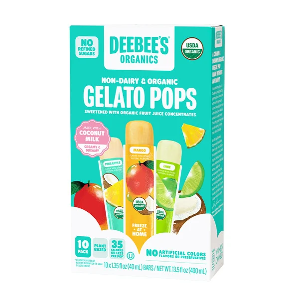 DeeBee's Organics Non Dairy Gelato Freezer Pops, Variety Pack