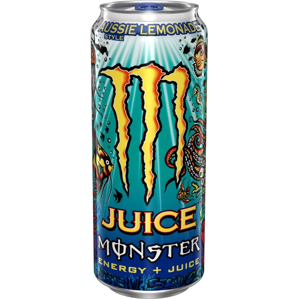 Monster Energy Juice, Aussie Style Lemonade, Juice + Energy Drink, 16 Fl Oz