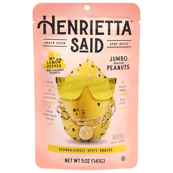Henrietta Said Peanuts, Roasted, Jumbo, Lemon Pepper Wing Flavored