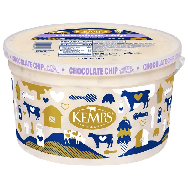 Kemps Family Size Chocolate Chip Ice Cream, Reduced Fat