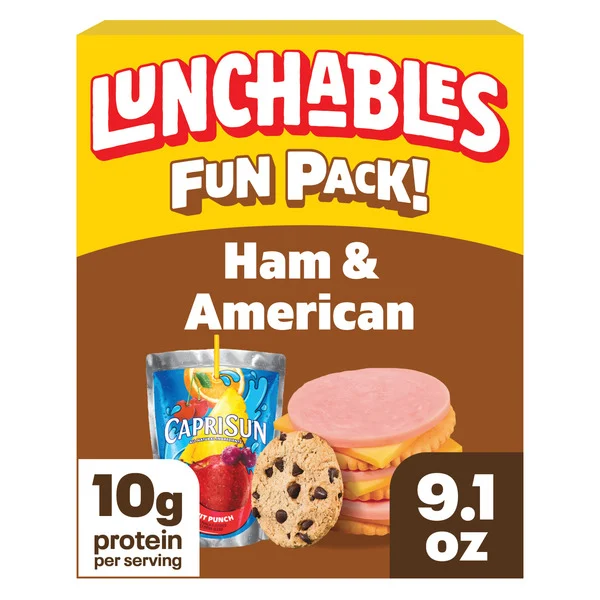 Lunchables Ham & American Cheese Cracker Stackers Kids Lunch Snack Meal Kit with Capri Sun