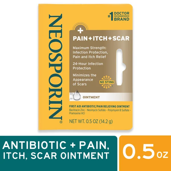 NEOSPORIN Pain, Itch, Scar Antibiotic Ointment With Bacitracin