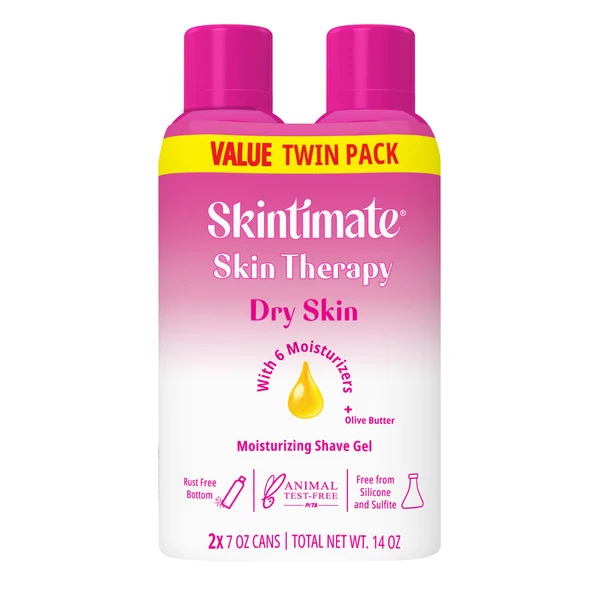 Skintimate Skin Therapy Dry Skin Shave Gel for Women, 7 oz, Twin Pack