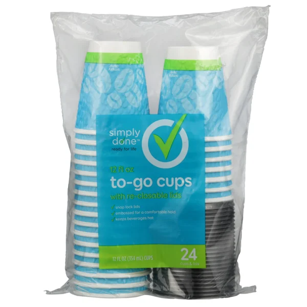 Simply Done To-Go Cups With Re-Closable Lids