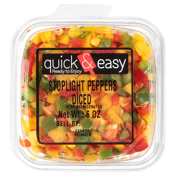Quick & Easy Stoplight Diced Peppers