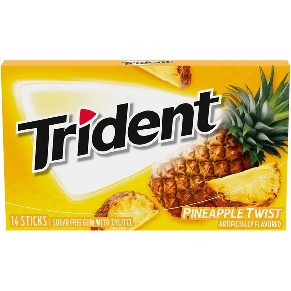 Trident Pineapple Twist Sugar Free Gum, Made With Xylitol, 14 Piece Pack