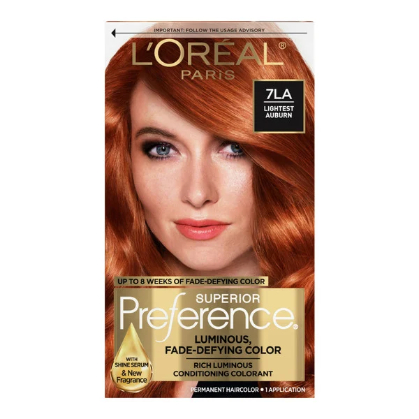 L'Oreal Permanent Hair Color, 7LA Lightest Auburn