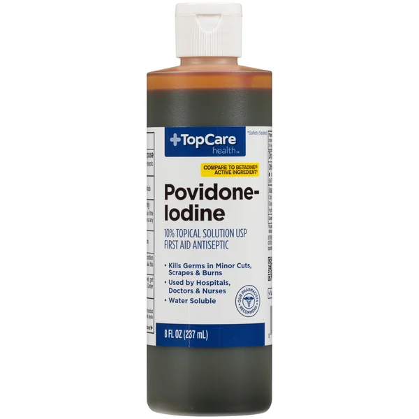 TopCare Povidone-Iodine 10% Topical Solution Usp First Aid Antiseptic