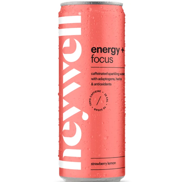 heywell energy + focus, sparkling strawberry lemon