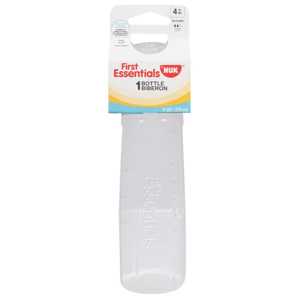 NUK First Essentials Bottles, Silicone, Medium, 9 Ounce