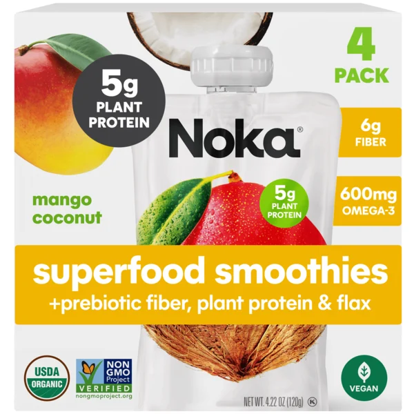 NOKA Organic Superfood Smoothies, Mango Coconut