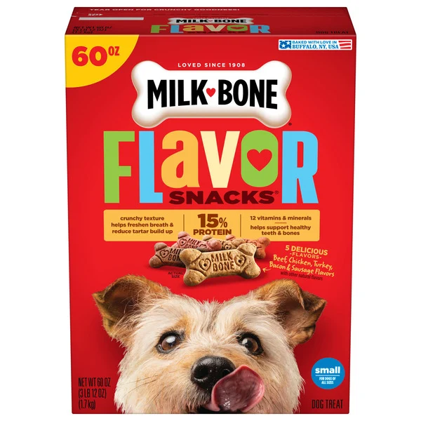 Milk-Bone Flavor Snacks Small Dog Biscuits, Flavored Crunchy Dog Treats