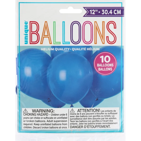 Unique Balloons, Royal Blue, 12 Inches