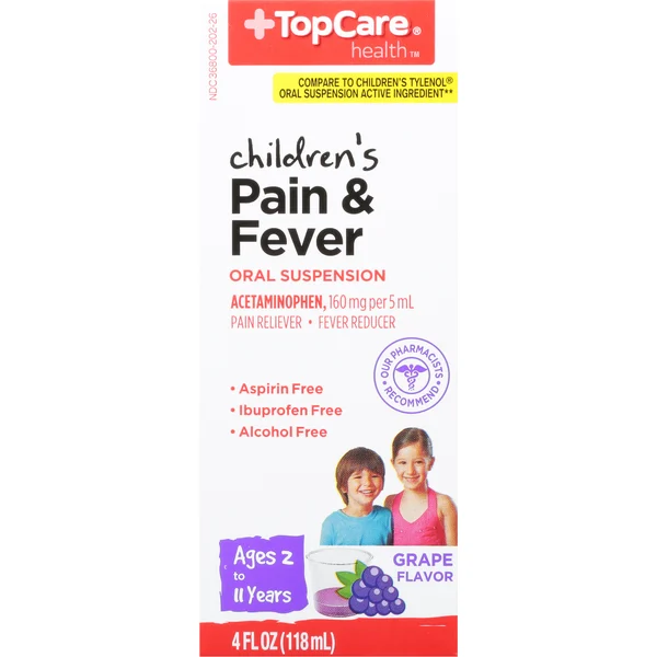 TopCare Pain & Fever, 160 mg, Grape Flavor, Children's
