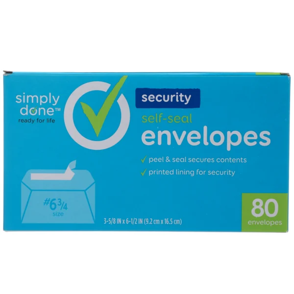 Simply Done Self-Seal Security Envelopes