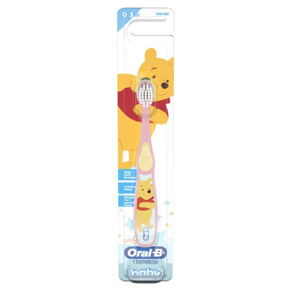 Oral-B Baby Toothbrush featuring Disney's Pooh, Baby Soft Bristles, 0-3 years
