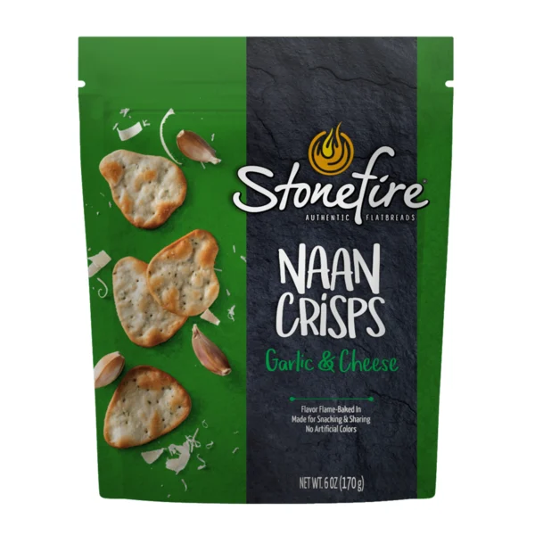 Stonefire Naan Crisps Garlic & Cheese