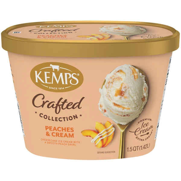 Kemps Simply Crafted Peaches N' Cream Premium Ice Cream