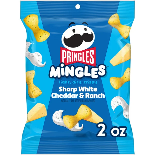 Pringles Mingles Sharp White Cheddar and Ranch Puffed Snacks, Cheese Puffs