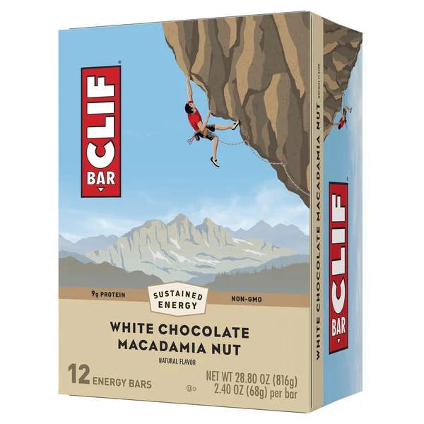 CLIF BAR White Chocolate Macadamia Nut Flavor Energy Bars, Plant Based Protein Bars 29 oz