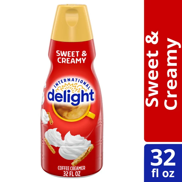 International Delight Sweet & Creamy Coffee Creamer, Refrigerated Flavored Creamer, Lactose Free and Gluten Free, 32 fl oz Bottle