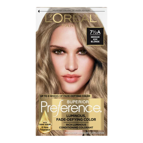 L'Oreal Permanent Hair Color, 7.5A Medium Ash Blonde