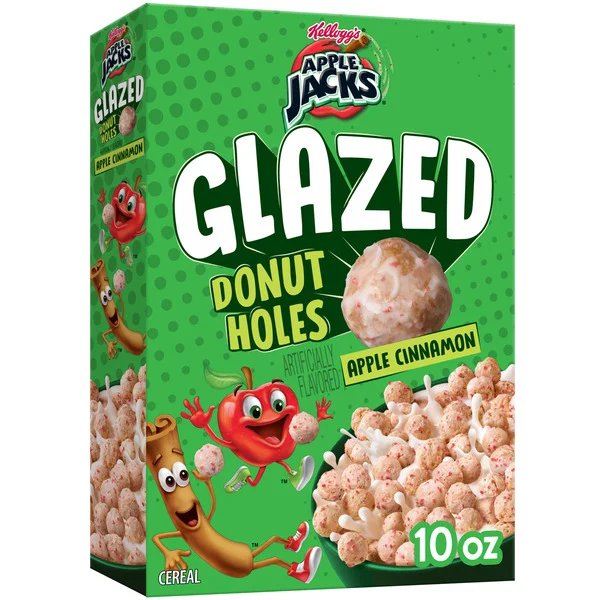 Kellogg's Apple Jacks Glazed Donut Holes Breakfast Cereal14g Whole GrainFiber10 oz