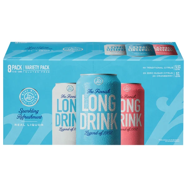 The Finnish Long Drink Traditional Citrus/Zero Sugar Citrus/Cranberry Gin Variety Pack