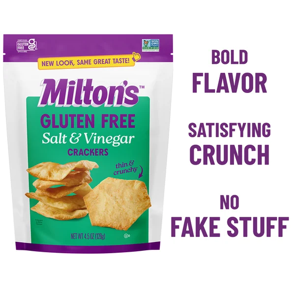 Milton's Gluten Free Crackers, Salt & Vinegar