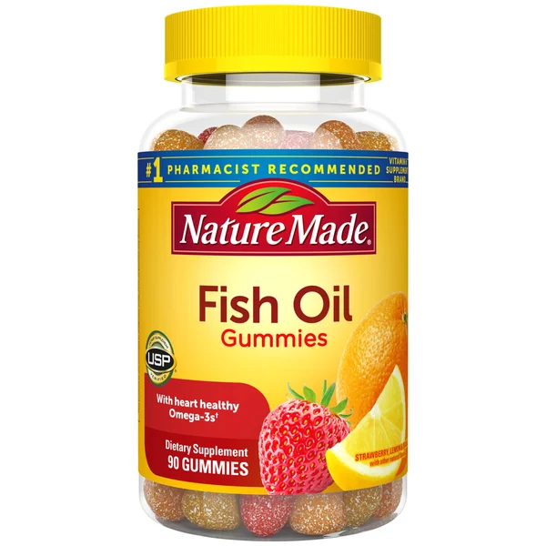 Nature Made Fish Oil Gummies with Omega-3s EPA and DHA - Strawberry, Lemon & Orange