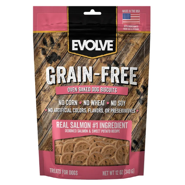 EVOLVE Grain Free Oven Baked Salmon Dog Biscuits