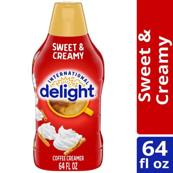 International Delight Sweet & Creamy Coffee Creamer, Refrigerated Flavored Creamer, Lactose Free and Gluten Free, 64 fl oz Bottle