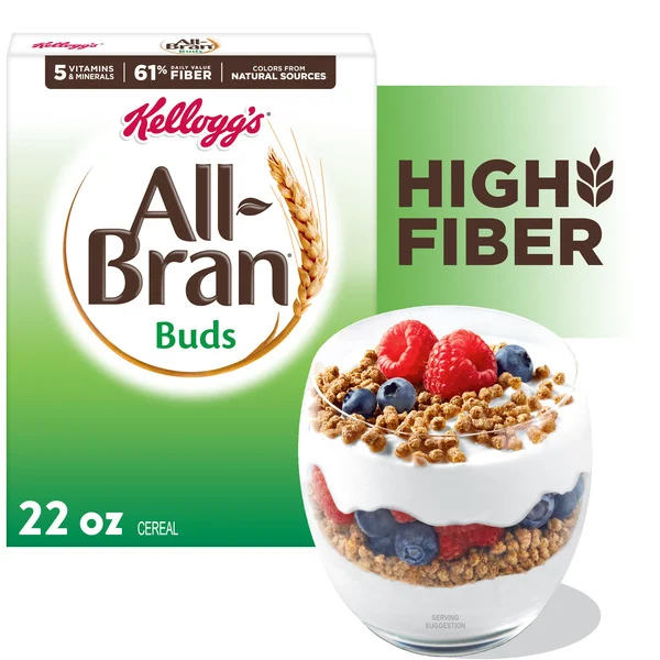 Kellogg's Buds Breakfast Cereal8 Vitamins and MineralsHigh Fiber CerealOriginal22oz Box (1 Box)