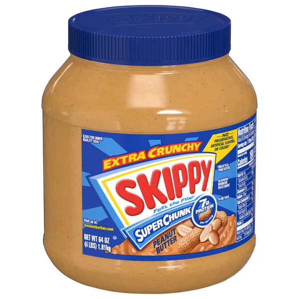 SKIPPY SUPER CHUNK Peanut Butter, Extra Crunchy, 7 g protein per serving, 64 oz.