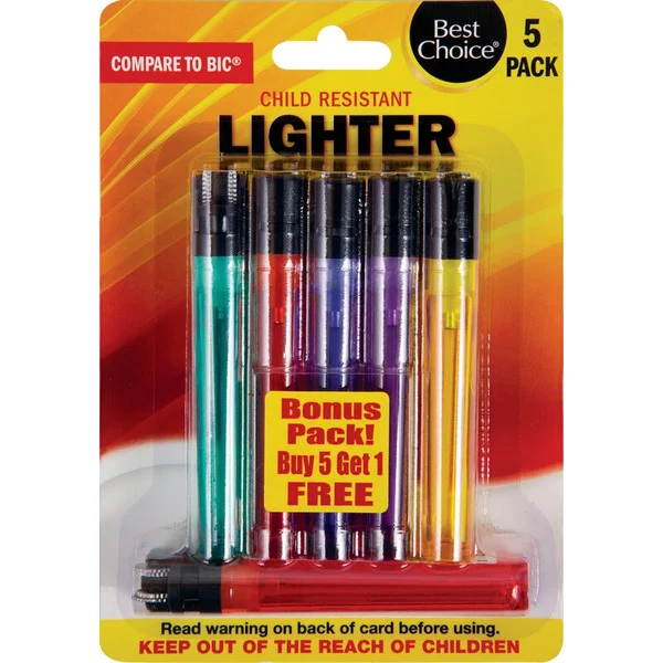Best Choice CHILD RESISTANT 5 PACK LIGHTERS